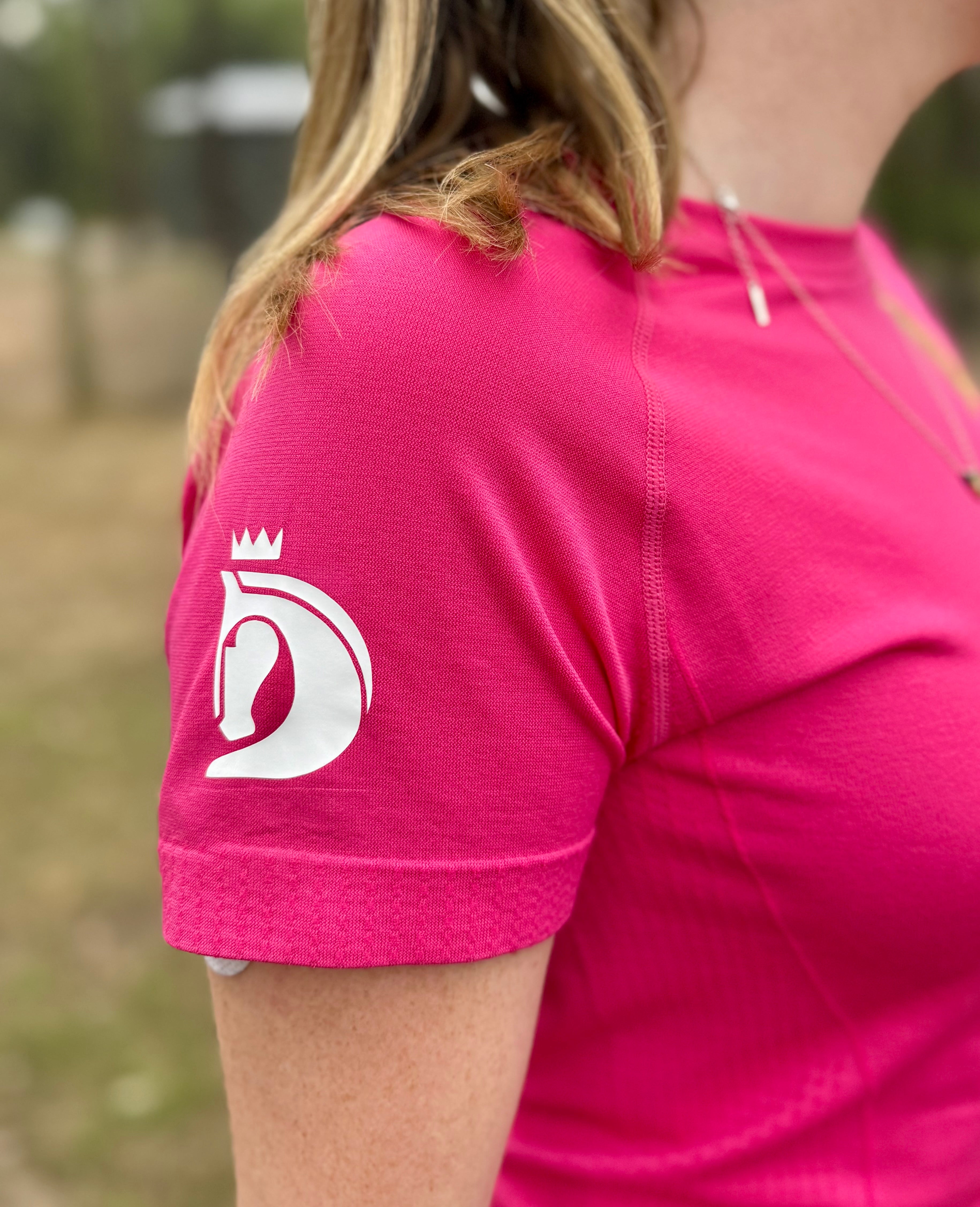 Short Sleeved Riding T-shirt: Pink