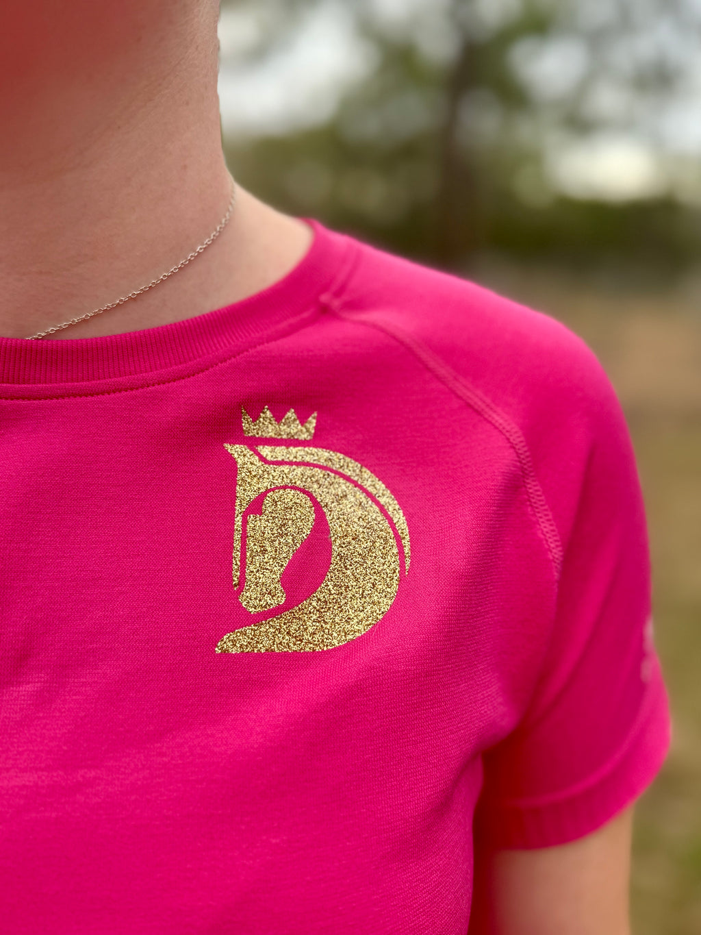 Short Sleeved Riding T-shirt: Pink